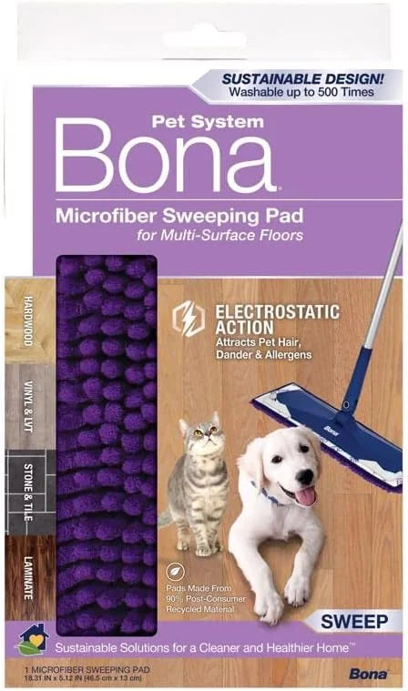 Bona 8.31 in. Microfiber Sweeping Pad 1 pk