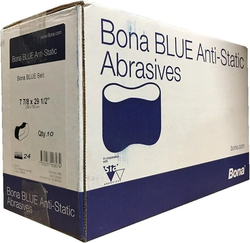 Bona AAS467700243 BLUE 8" Sanding Belts 7-7/8” x 29-1/2” Qty. 10 GRIT 24
