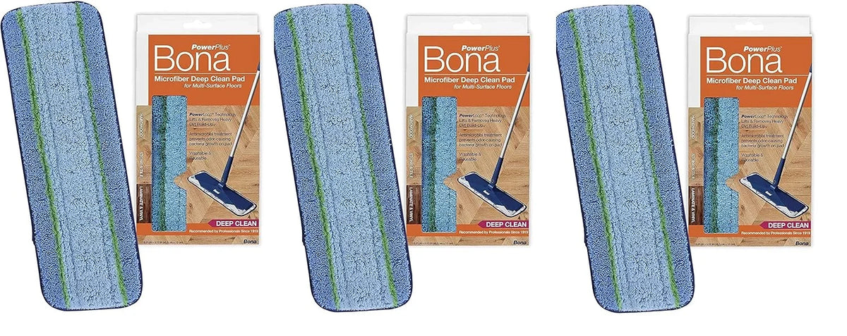 Bona PowerPlus Microfiber deep Clean Padfor Multi-Surface Floors 3 Pack